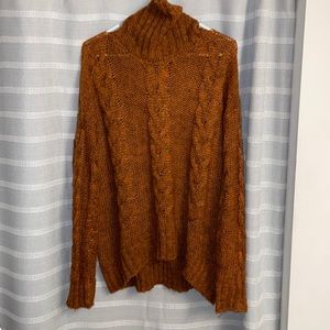 Burnt orange turtleneck sweater